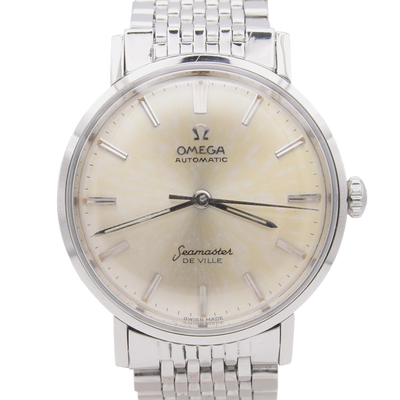 1962 Omega Seamaster Automatic De Ville tanned Dial Model 14765 Cal 552 on Flat Beads of Rice Bracelet