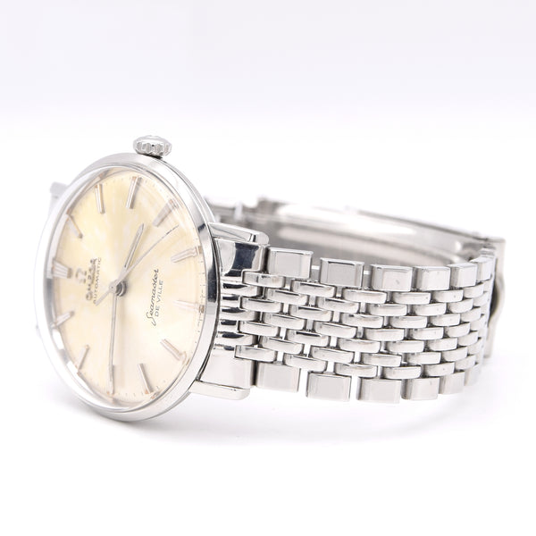 1962 Omega Seamaster Automatic De Ville tanned Dial Model 14765 Cal 552 on Flat Beads of Rice Bracelet