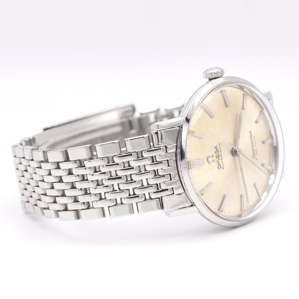 1962 Omega Seamaster Automatic De Ville tanned Dial Model 14765 Cal 552 on Flat Beads of Rice Bracelet