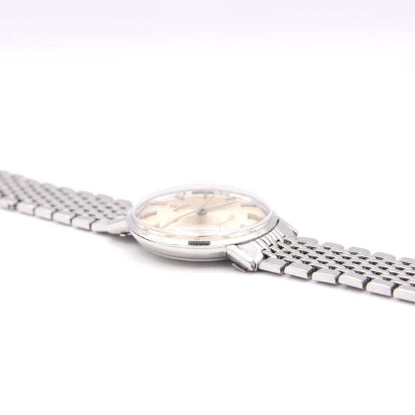 1962 Omega Seamaster Automatic De Ville tanned Dial Model 14765 Cal 552 on Flat Beads of Rice Bracelet