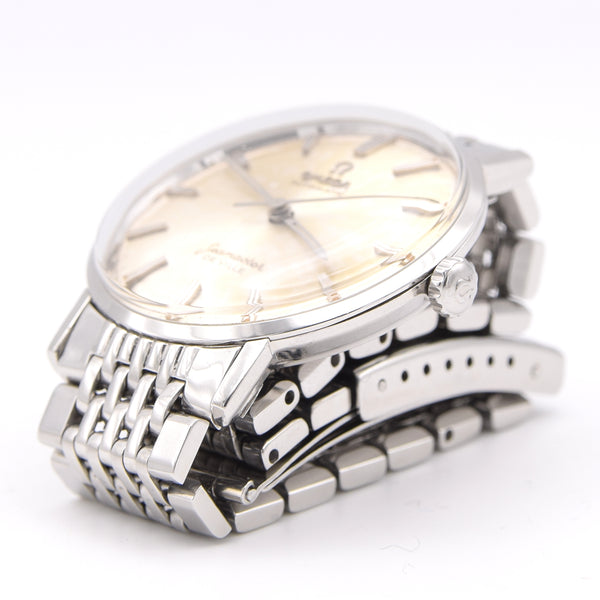 1962 Omega Seamaster Automatic De Ville tanned Dial Model 14765 Cal 552 on Flat Beads of Rice Bracelet