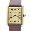 1970s Classic Rare Cartier Mechanical Tank Must De with 'Lemon' Roman Numeral Dial + Buckle