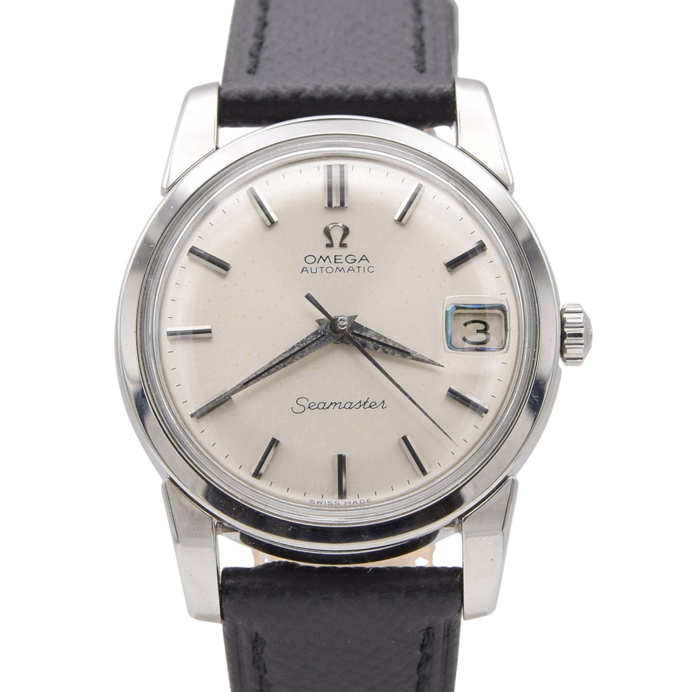 1965 Omega Automatic Seamaster Model 166.009 Calendar Model steel with onyx baton dial