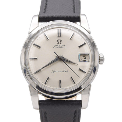1965 Omega Automatic Seamaster Model 166.009 Calendar Model steel with onyx baton dial