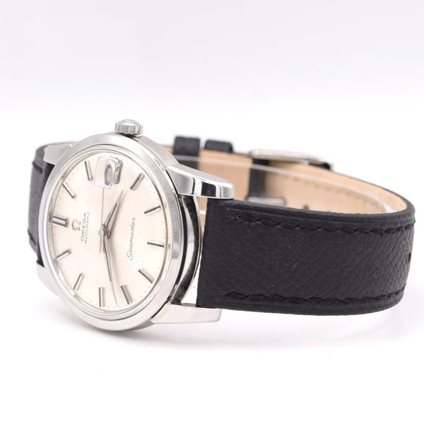 1965 Omega Automatic Seamaster Model 166.009 Calendar Model steel with onyx baton dial