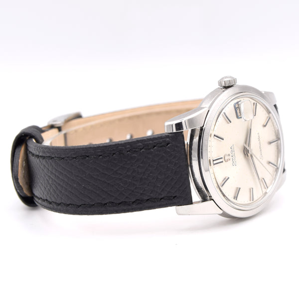 1965 Omega Automatic Seamaster Model 166.009 Calendar Model steel with onyx baton dial