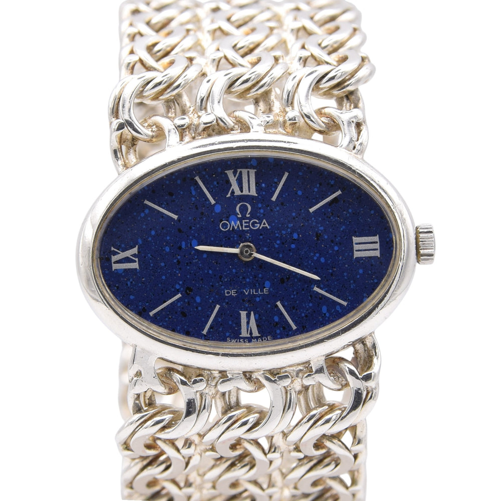 1973 Omega Rare & unusual De Ville “Jeux D’Argent” lapis 8349 silver Bracelet Watch Andrew Grima inspired