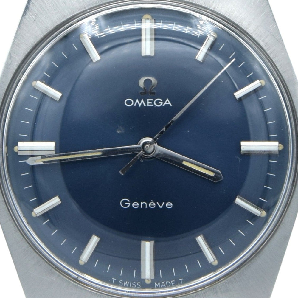 1970 Omega Geneve Model 135.041 Manual Wind with Rare Fixo-Flex Bracelet & electric blue dial