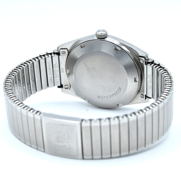 1968 Omega Rare Geneve Automatic Model 166.014 Grey Graphite on cool original bracelet Cal 565