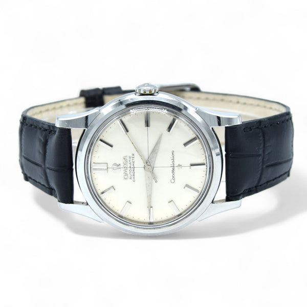 1959 Omega Constellation chronometer with Stunning Cross-Hair dial Model 14381 sharp case