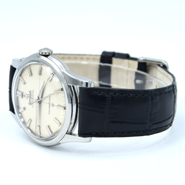 1959 Omega Constellation chronometer with Stunning Cross-Hair dial Model 14381 sharp case