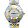 1998 Must De Cartier 21 Unisex Swiss Quartz Wristwatch Gold and Steel on Bracelet Model 1330