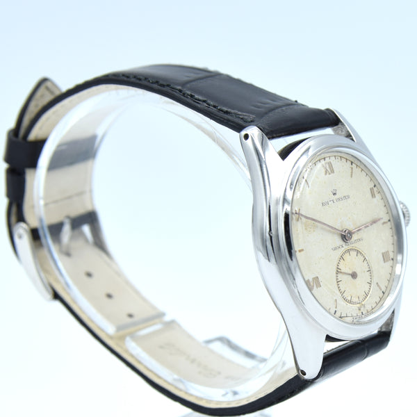 1944 Rolex Oyster Model 4377/4461 in 34mm Stainless Steel Oyster Case with Rare Roman Numerals and Sub Seconds Dial