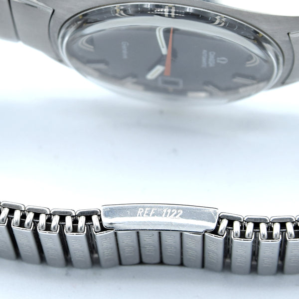 1968 Omega Rare Geneve Automatic Model 166.014 Grey Graphite on cool original bracelet Cal 565
