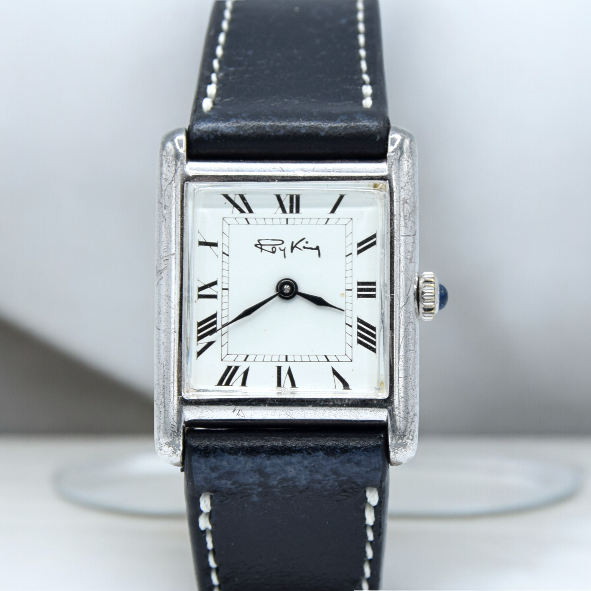 1977 Designer RoyKing Tank watch 925 Sterling silver Queens