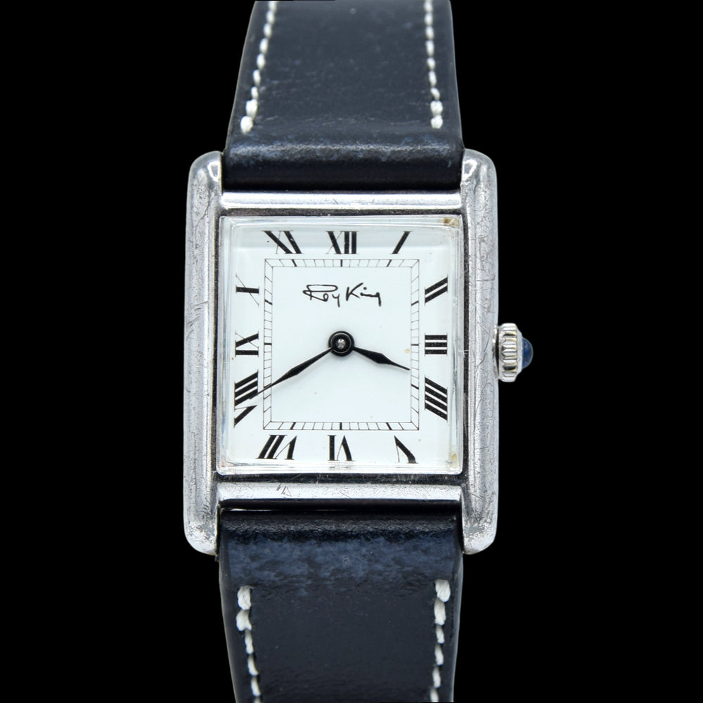 1977 Designer RoyKing Tank watch 925 Sterling silver Queens jubilee mark Manual Winding