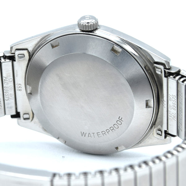 1968 Omega Rare Geneve Automatic Model 166.014 Grey Graphite on cool original bracelet Cal 565