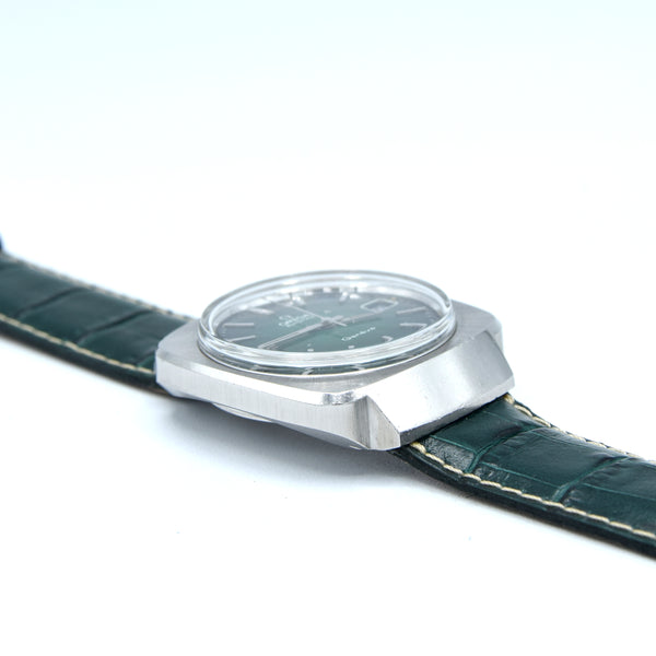 1973 Omega Genève Automatic Large Hooded Model 166.0164 with rare emerald green Dial