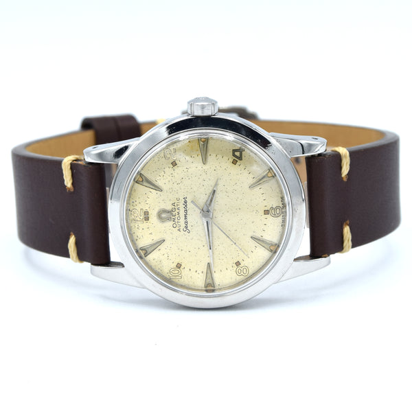 1950 Omega Seamaster Original Condition Automatic Bumper with Arabic Numerals and Arrow Markers in Stainless Steel Model 2577