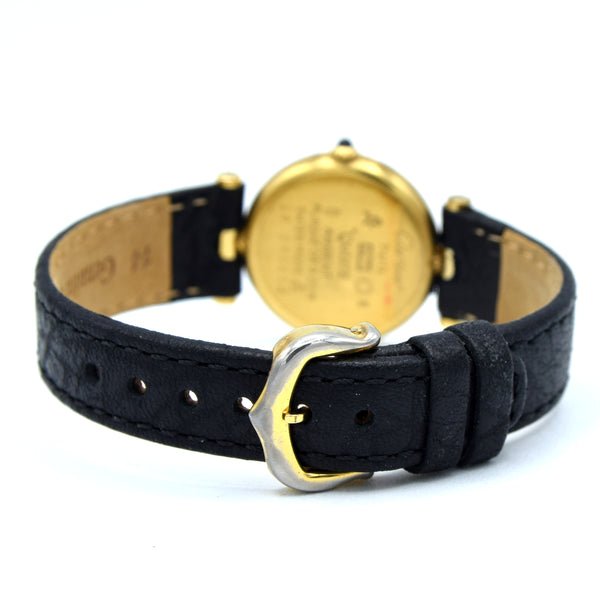 1988 Ladies Cartier 'Must de' Vendôme with Rare spider web Roman Dial - 925 Silver Gilt box & papers
