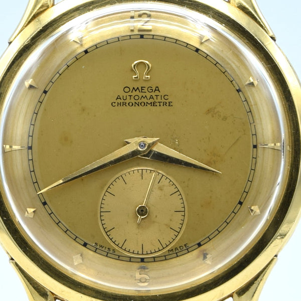 1944 Rare Omega Pre Centenary in 18ct Gold with 18ct Gold Dial Model 2500 Pre Constellation