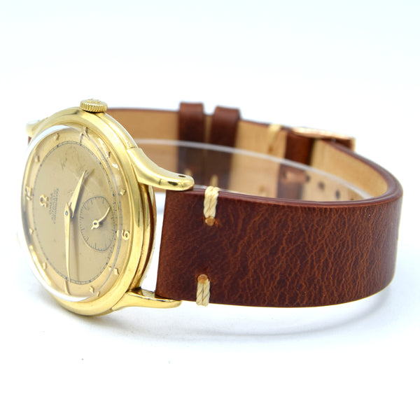 1944 Rare Omega Pre Centenary in 18ct Gold with 18ct Gold Dial Model 2500 Pre Constellation