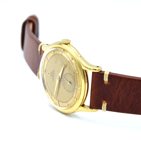 1944 Rare Omega Pre Centenary in 18ct Gold with 18ct Gold Dial Model 2500 Pre Constellation