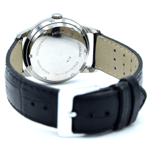 60s JW Benson early steel automatic classic watch with attractive Arabic Numeral dial