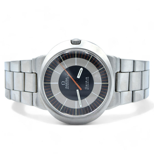 1968 Omega Geneve Dynamic Automatic with Rarer Grey bulls eye Dial 165.039 in Stainless Steel on Bracelet