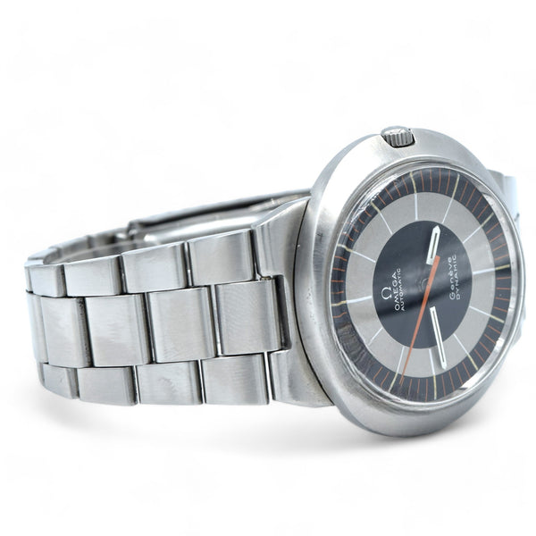 1968 Omega Geneve Dynamic Automatic with Rarer Grey bulls eye Dial 165.039 in Stainless Steel on Bracelet