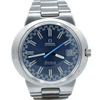 Omega Geneve Dynamic  Automatic Date with Rarer blue racing Dial 166.039 in Stainless Steel on Bracelet