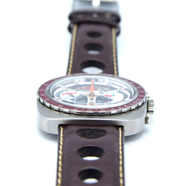 1970s Tanis NOS Special F1 Racing Team Chronograph Date with Bakelite Bezel Valjoux Cal 7734