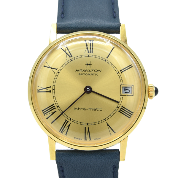 1969 Hamilton Automatic "Intra-Matic Micro-Rotor date swiss Wristwatch with Roman numeral dial Dial 