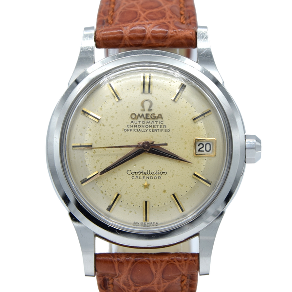 1956/57 Omega Constellation Chronometer Early Model 2943 with two tone Patina Dial in stainless steel