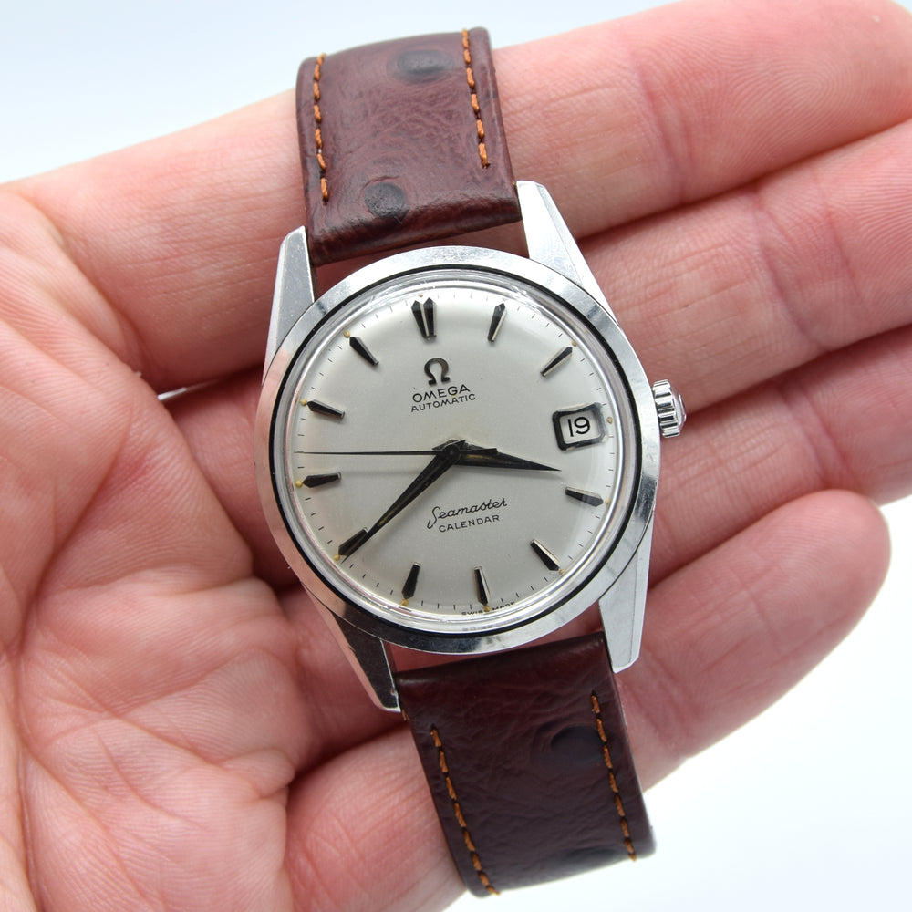 (RESERVED) 1959 Omega Seamaster Automatic Date Wristwatch Model 14701 in stainless steel Caliber 562