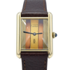 1970s Cartier Tank Mechanical unisex Manual Wind with Tri Colour - Trinity Dial in silver Gilt