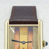 1970s Cartier Tank Mechanical unisex Manual Wind with Tri Colour - Trinity Dial in silver Gilt