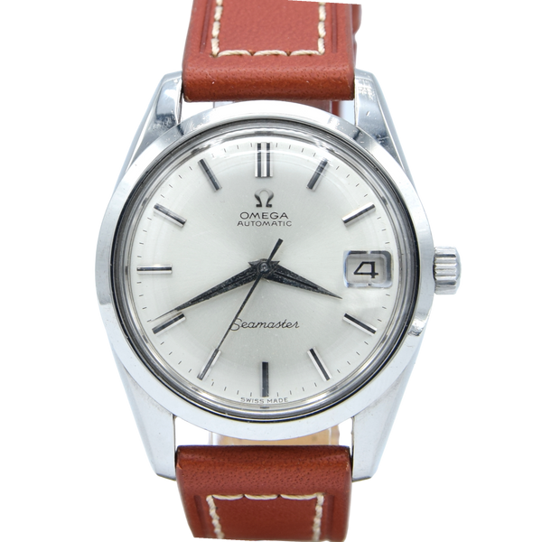 1964 Omega Seamaster Automatic Date Model 166.010 with Satin Silver Dial in Stainless Steel