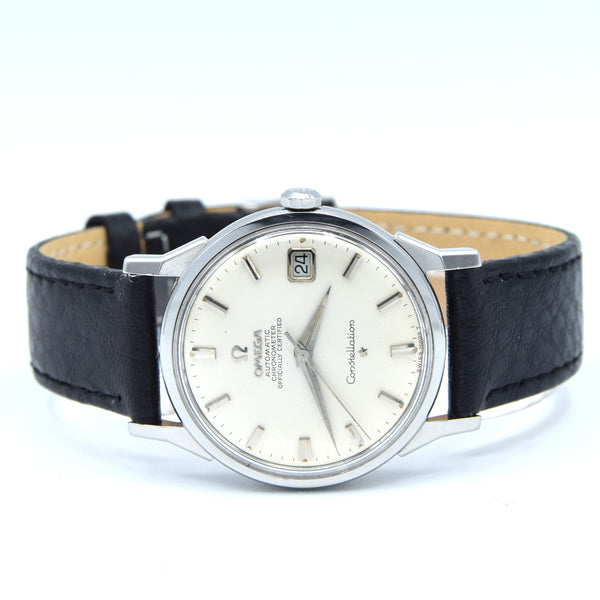 1966 Omega Sharp Constellation Date Automatic Chronometer with Dog Leg Lugs Model 168.005 in Stainless Steel