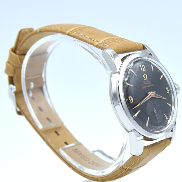 1956 Omega Seamaster Automatic Wristwatch Model 2846/2848 with Original Gilt Black Dial