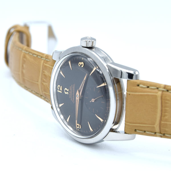 1956 Omega Seamaster Automatic Wristwatch Model 2846/2848 with Original Gilt Black Dial