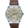1940s Tissot Anti-Magnetic Manual Wind Wristwatch Model 6424 with Original Two Tone Radial Arabic Numeral Dial in Chrome Front & Steel Back 