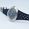 1969 Omega Geneve with Gorgeous matte blue Dial Model 135.033 in steel with strap and buckle