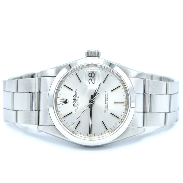 1974 Rolex Oyster Perpetual Date Model 1500 with Satin Silver 