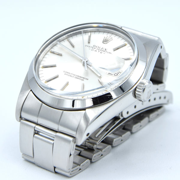 1974 Rolex Oyster Perpetual Date Model 1500 with Satin Silver 