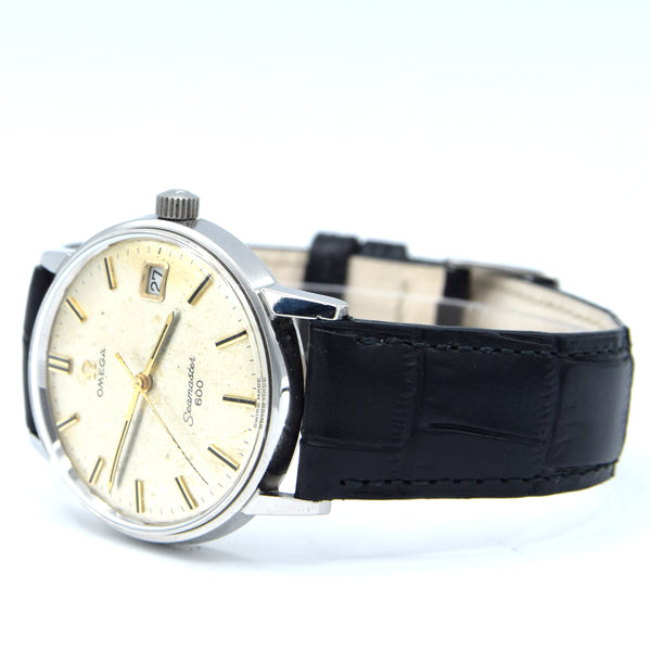 1964 Omega Seamaster 600 with onyx batons and Hammered Patina Dial in Stainless Steel Model 136.011