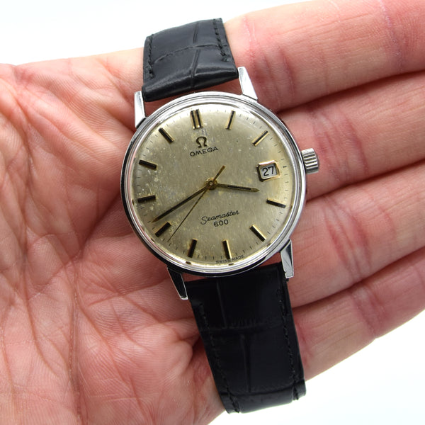 1964 Omega Seamaster 600 with onyx batons and Hammered Patina Dial in Stainless Steel Model 136.011