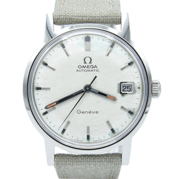 1971 Omega Geneve Automatic Date Model 166.070 with Stunning 'Mosaic' silver Dial caliber 565