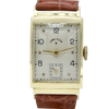 1940-46 Lord Elgin High Grade 21Jewels solid 14k Gold Deco Rectangular Wristwatch with Box
