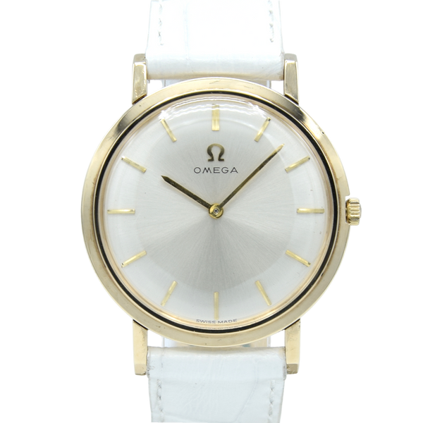1965 slim Omega Unisex 31.5mm Dress Watch in Solid 9ct Gold English Case Model 1115046